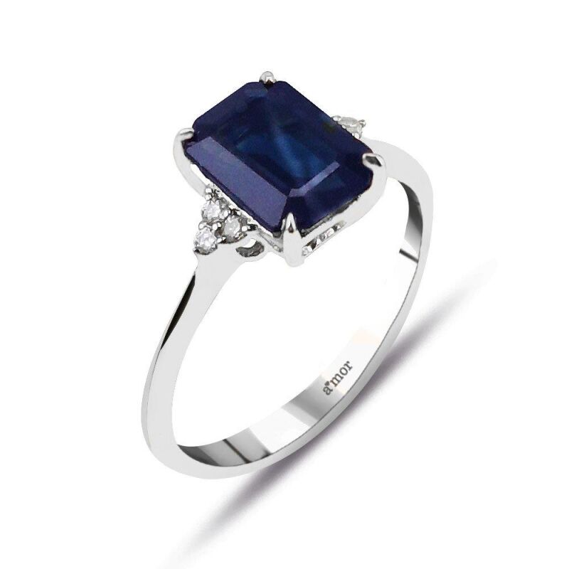 2.29 Karat Pırlanta Safir Yüzük - IDL Sertifikalı - 2