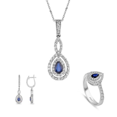 2.32 Karat Safir Pırlanta Set - IDL Sertifikalı - 1