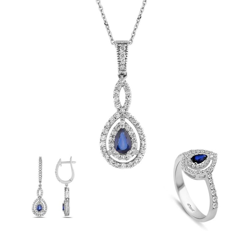 2.32 Karat Safir Pırlanta Set - 1