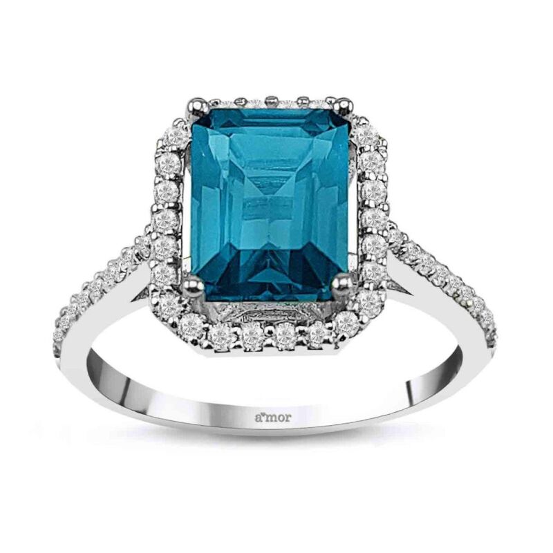 2.40 Karat Pırlanta Blue Safir Yüzük - IDL Sertifikalı - 1