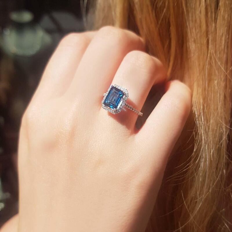 2.40 Karat Pırlanta Blue Safir Yüzük - IDL Sertifikalı - 3