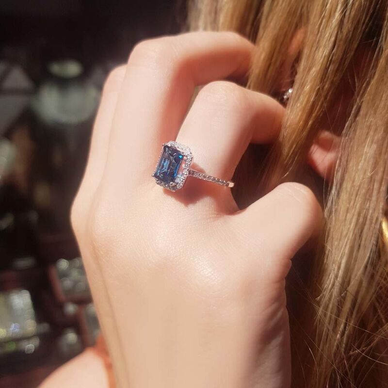 2.40 Karat Pırlanta Blue Safir Yüzük - IDL Sertifikalı - 4