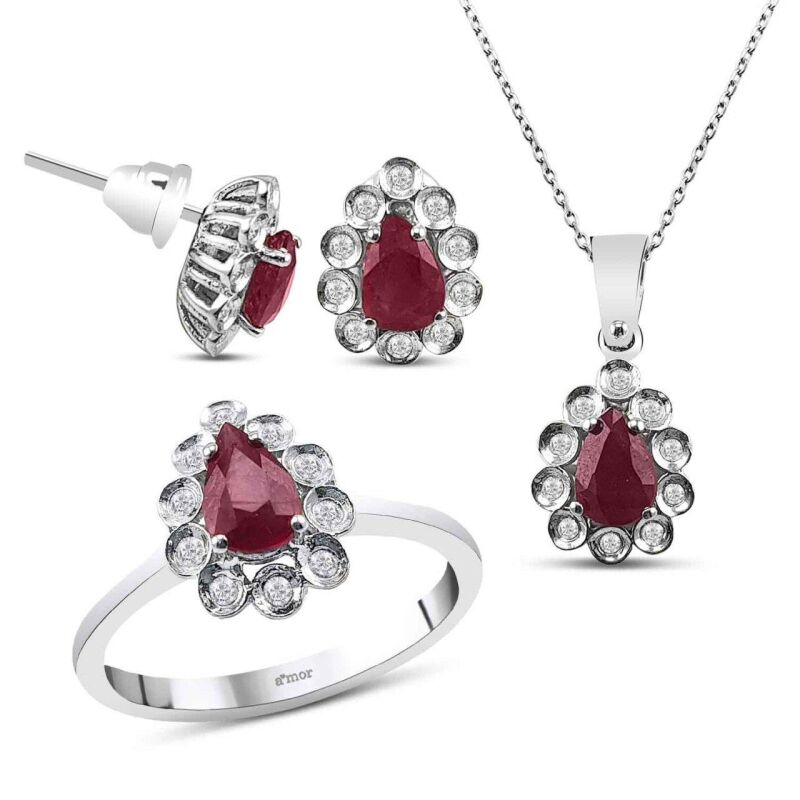 2.49 Karat Yakut Pırlanta Set - IDL Sertifikalı - 1