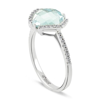 2.50 Karat Blue Topaz Pırlanta Fantezi Yüzük - IDL Sertifikalı - 2