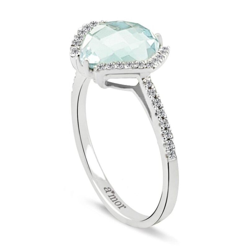 2.50 Karat Blue Topaz Pırlanta Fantezi Yüzük - IDL Sertifikalı - 2