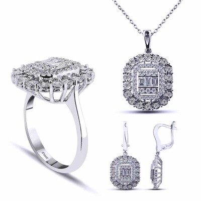 2.61 Karat Baget Pırlanta Set - IDL Sertifikalı - 1