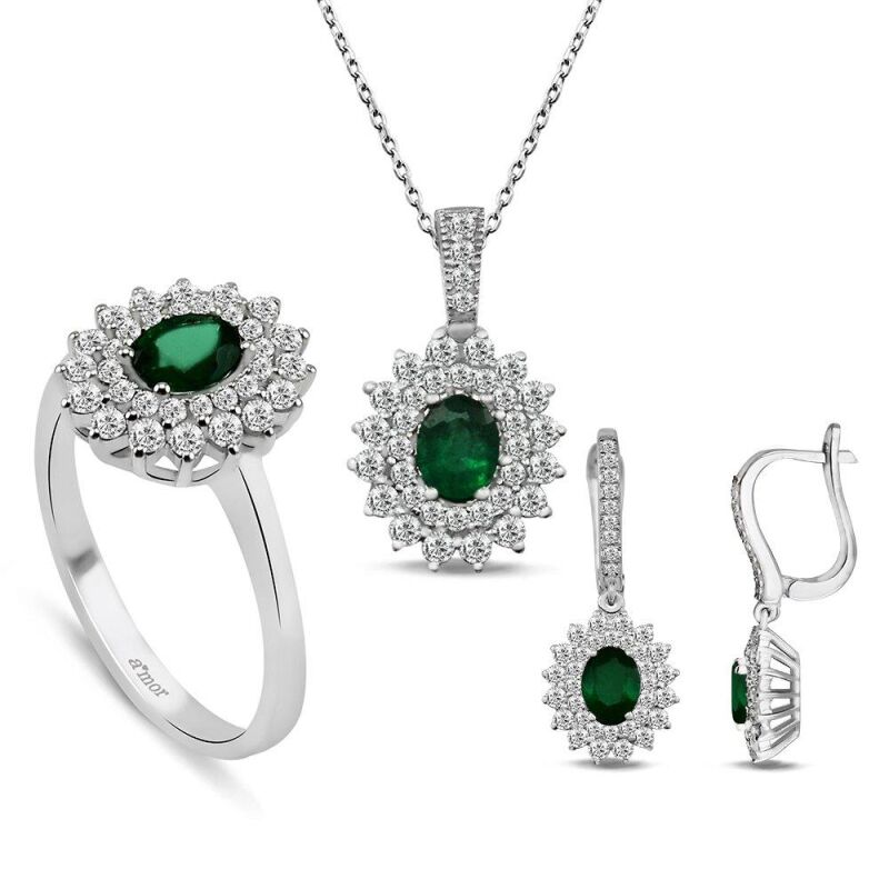 2.90 Karat Zümrüt Pırlanta Set - IDL Sertifikalı - 1