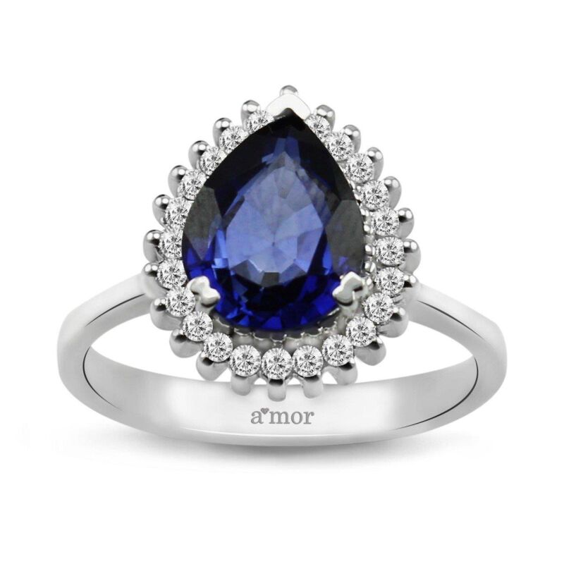 2.92 Karat Pırlanta Safir Yüzük - IDL Sertifikalı - 1