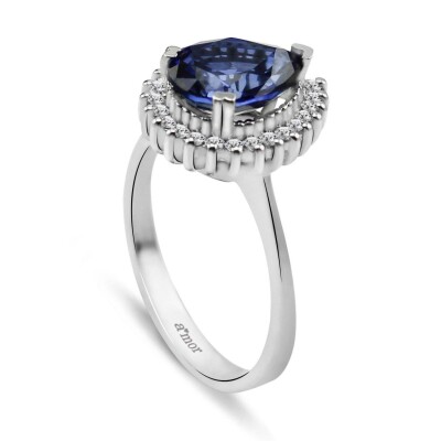2.92 Karat Pırlanta Safir Yüzük - IDL Sertifikalı - 2