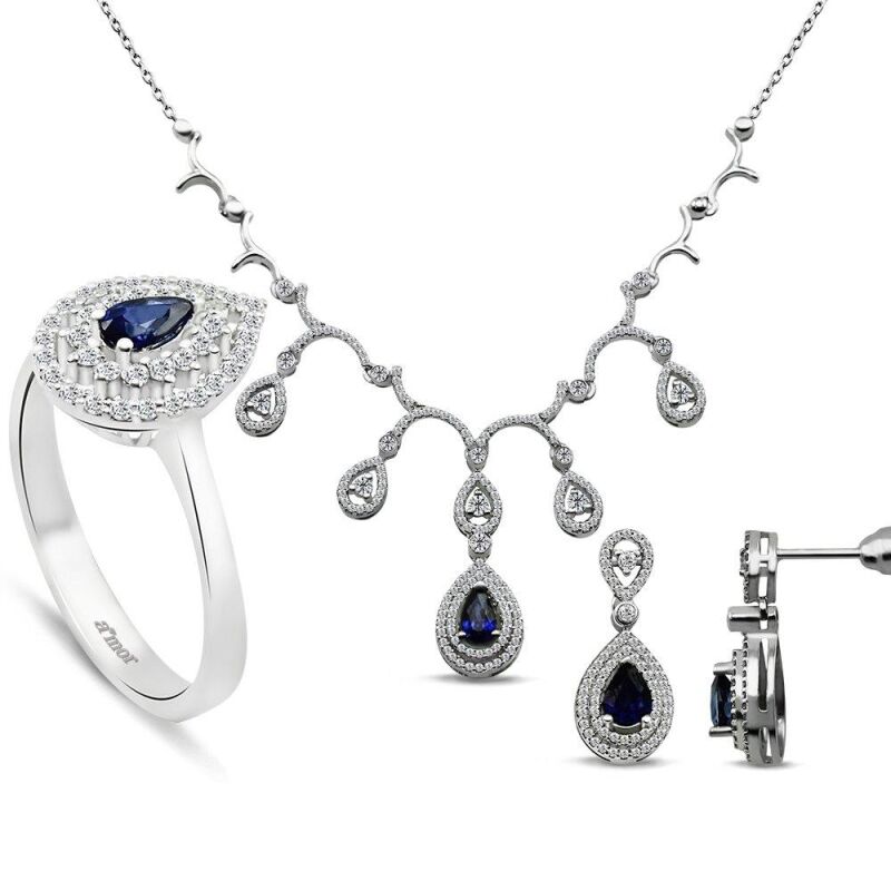 2.97 Karat Safir Pırlanta Set - 1