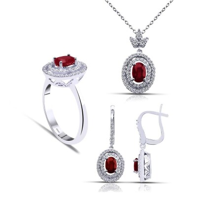 3.04 Karat Yakut Pırlanta Set - IDL Sertifikalı - 1
