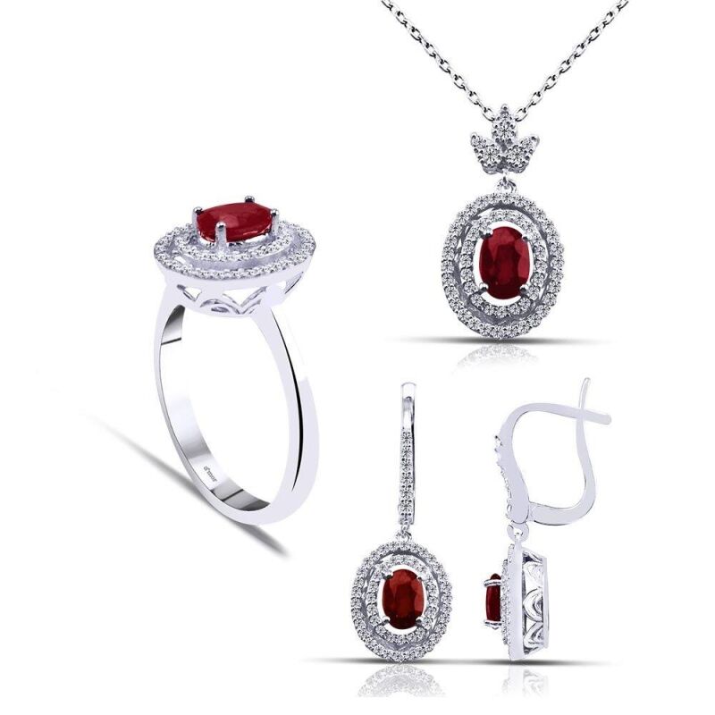 3.04 Karat Yakut Pırlanta Set - IDL Sertifikalı - 1