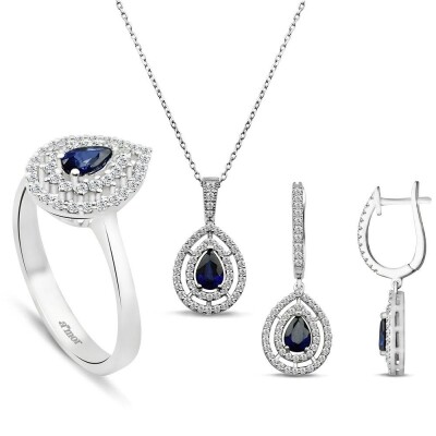 3.05 Karat Safir Pırlanta Set - IDL Sertifikalı - 1