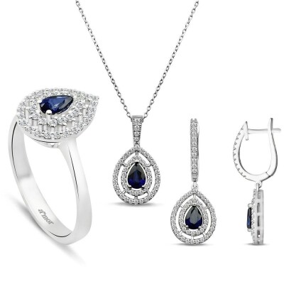 3.05 Karat Safir Pırlanta Set - 1