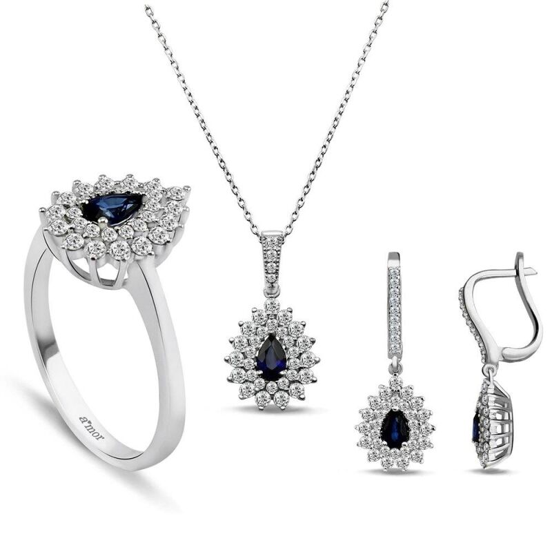 3.35 Karat Safir Pırlanta Set - IDL Sertifikalı - 1