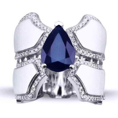 3.36 Karat Pırlanta Safir Yüzük - IDL Sertifikalı - 1