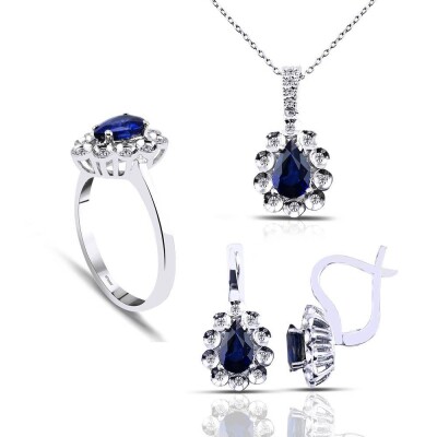 3.39 Karat Safir Pırlanta Set - IDL Sertifikalı - 1