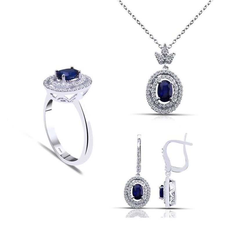3.44 Karat Safir Pırlanta Set - IDL Sertifikalı - 1