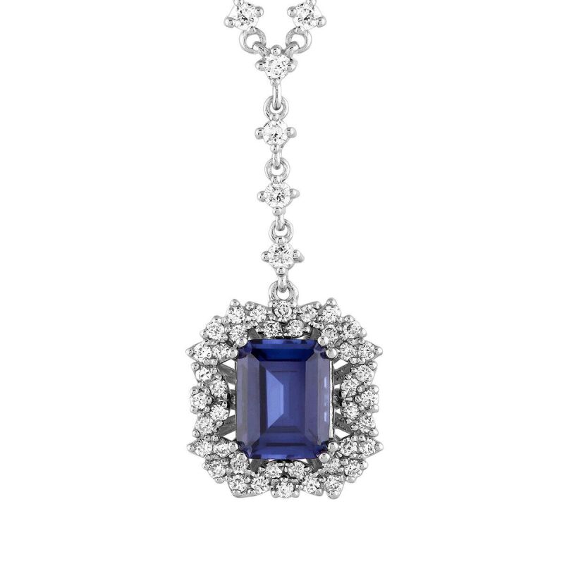 3.79 Karat Pırlanta Safir Kolye - IDL Sertifikalı - 1