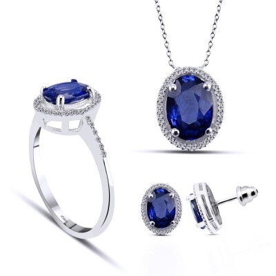 3.82 Karat Safir Pırlanta Set - IDL Sertifikalı - 1
