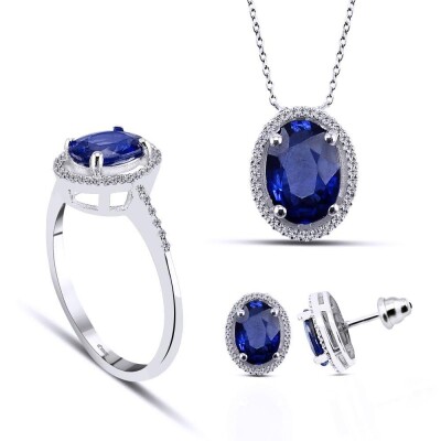 3.82 Karat Safir Pırlanta Set - 1