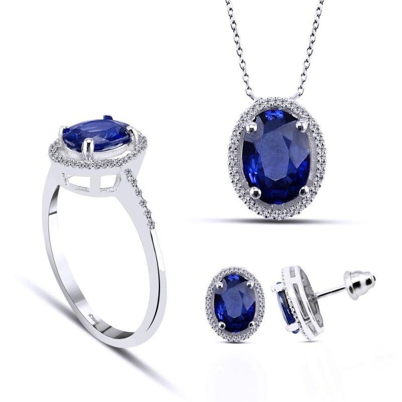 3.82 Karat Safir Pırlanta Set - IDL Sertifikalı - 1