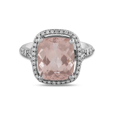 5.08 Karat Morganite Pırlanta Fantezi Yüzük - IDL Sertifikalı - 1