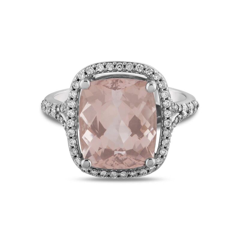 5.08 Karat Morganite Pırlanta Fantezi Yüzük - IDL Sertifikalı - 1