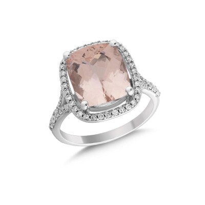 5.08 Karat Morganite Pırlanta Fantezi Yüzük - IDL Sertifikalı - 2