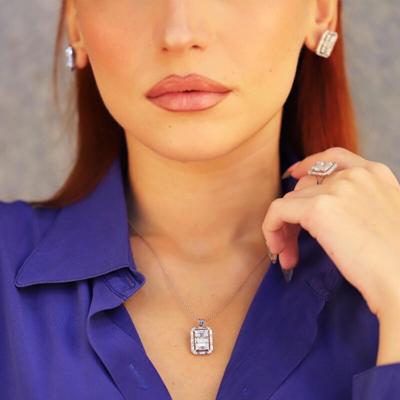 5.16 Karat Baget Pırlanta Set - IDL Sertifikalı - 5