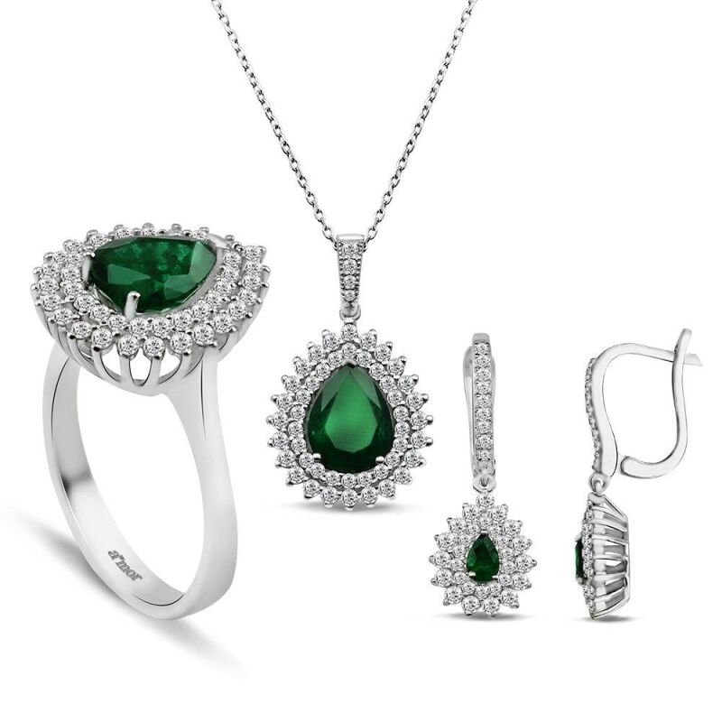 5.71 Karat Zümrüt Pırlanta Set - IDL Sertifikalı - 1