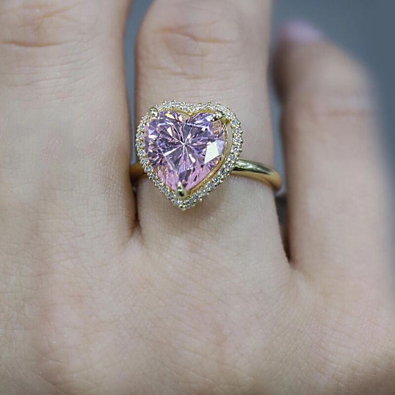 6.34 Karat Pink Safir Pırlanta Fantezi Yüzük - IDL Sertifikalı - 4