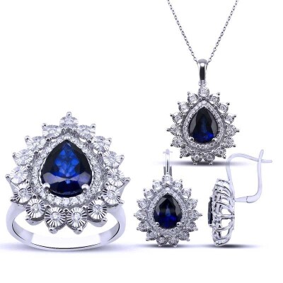 8.89 Karat Safir Pırlanta Set - 1