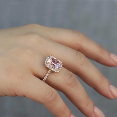 9.16 Karat Pırlanta Pink Safir Yüzük - IDL Sertifikalı - 3