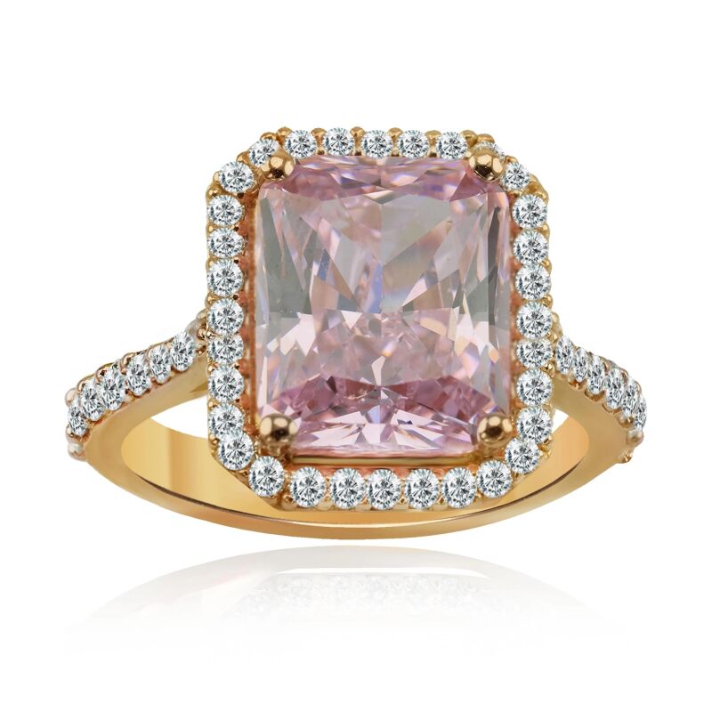 9.16 Karat Pırlanta Pink Safir Yüzük - 1