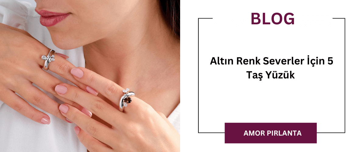 Altın Renk Severler İçin 5 Taş Yüzük 